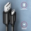 AXAGON BUCM-AM10TB Kabel Twister USB-C   USB-A, 0,6m, USB 2.0, 2.4A, ALU, PVC Czarny
